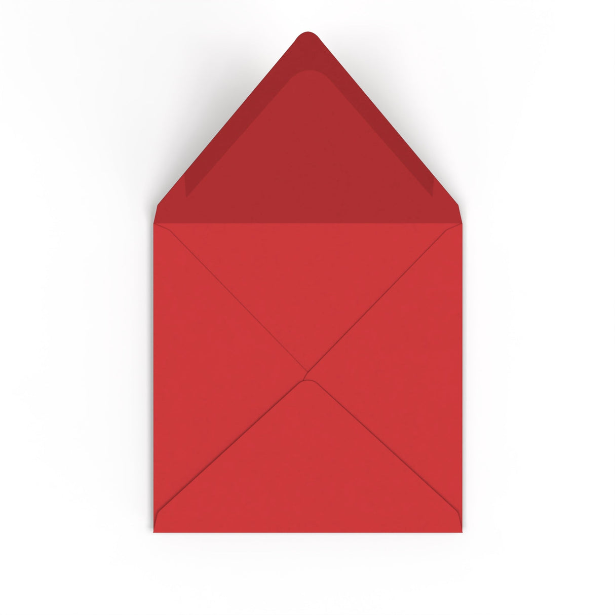 Cherry Red British Made Gummed V-Flap Envelope (155 x 155mm)