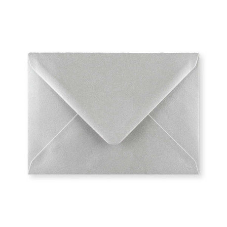 C6 Metallic Silver Gummed V-Flap Greetings Envelope (114 x 162mm)